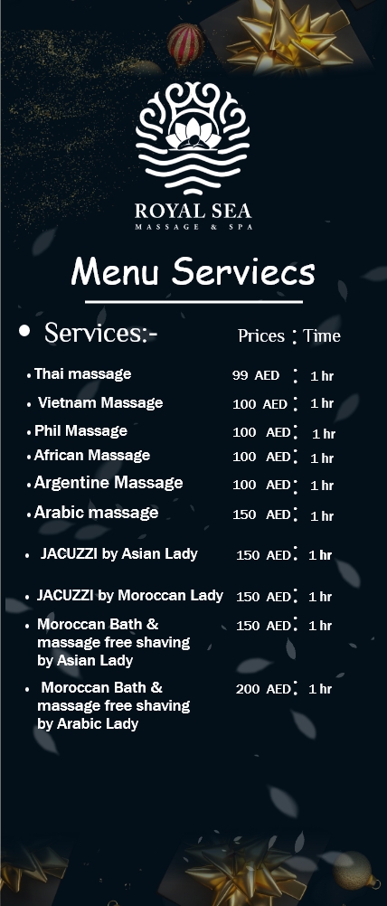 spa massage menu
